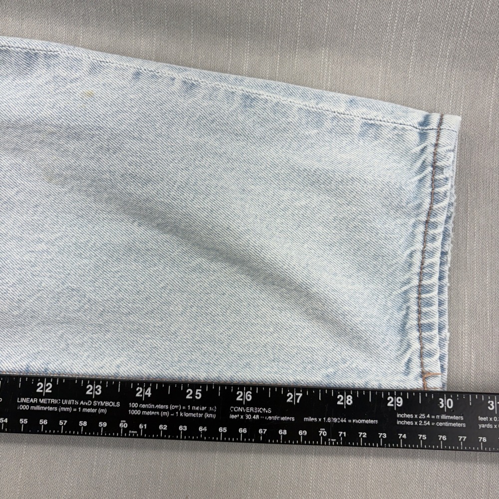 American Eagle Baggy Straight Jeans Light Wash Denim Size 2 Super High Rise - Picture 11 of 12